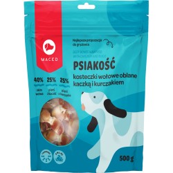 MACED Psiakość kosteczki wołowe oblane kaczką i kurczakiem 500g