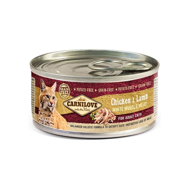 CARNILOVE CAT Adult Chicken and Lamb - puszka 100g