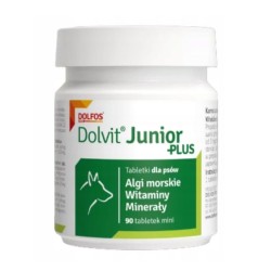 DOLFOS Junior Plus - witaminowo-mineralny suplement diety dla szczeniąt i młodych psów 90tabl. (mini)