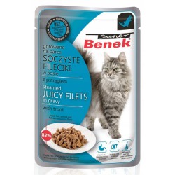 SUPER BENEK Cat Fileciki w sosie z pstrągiem 85g