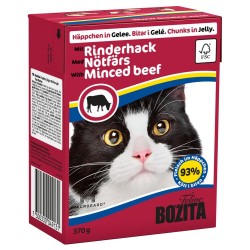 BOZITA Siekana wołowina - kawałeczki mięsa dla kotów 370g (galaretka) 370g