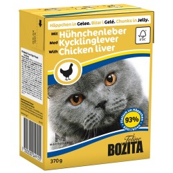 BOZITA Wątróbka drobiowa - kawałeczki mięsa dla kotów 370g (galaretka) 370g