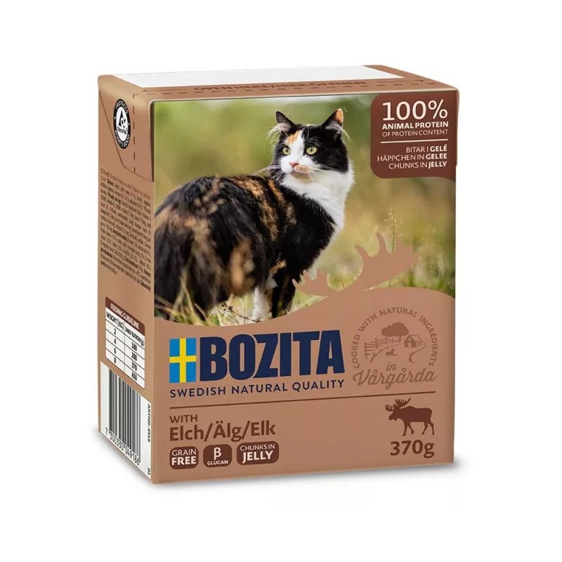 BOZITA Łoś - kawałeczki mięsa dla kotów 370g (galaretka) 370g