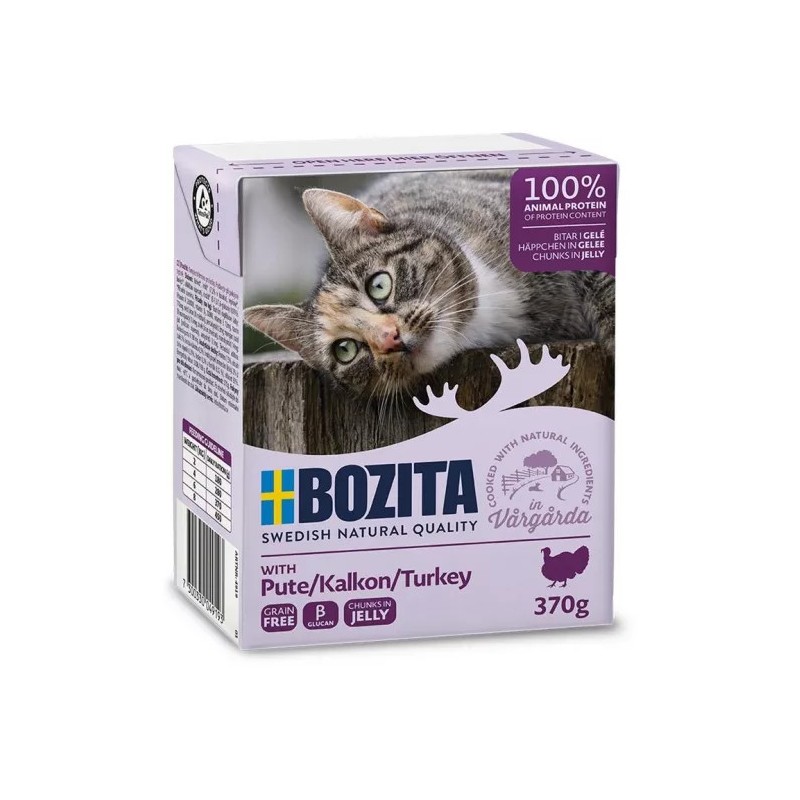 BOZITA Indyk - kawałeczki mięsa dla kotów 370g (galaretka) 16x 370g