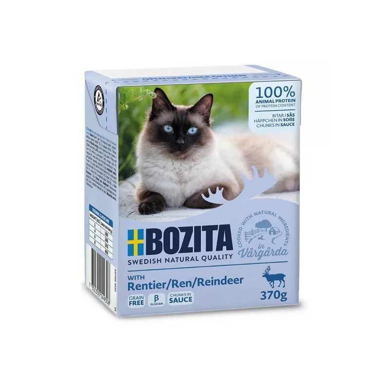 BOZITA Renifer - kawałeczki mięsa dla kotów 370g (sos) 16x 370g