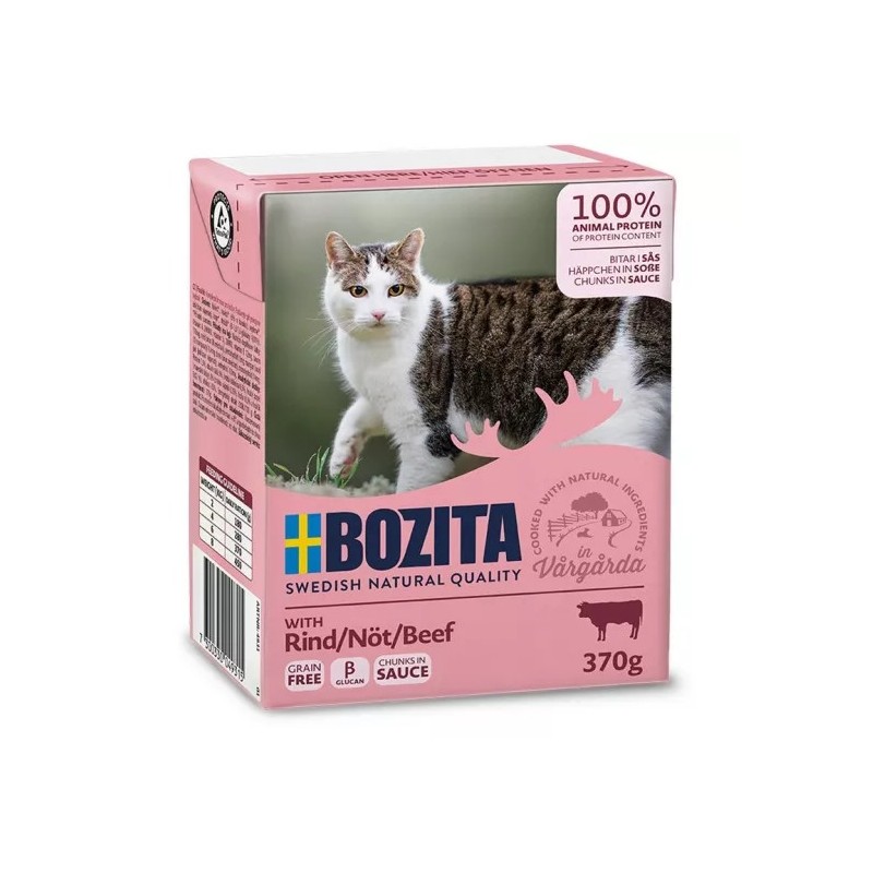 BOZITA Wołowina - kawałeczki mięsa dla kotów 370g (sos) 370g