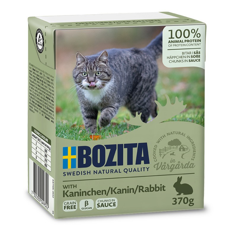 BOZITA Królik - kawałeczki mięsa dla kotów 370g (sos) 16x 370g