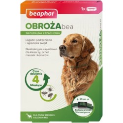 BEAPHAR Obroża BEA naturalna zapachowa M/L - obroża ochronna dla średnich i dużych psów