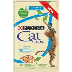 PURINA Cat Chow Adult Łosoś i zielona fasolka 85g (saszetka - galaretka)