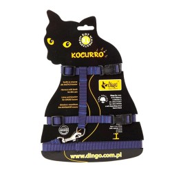 DINGO Szelki ze smyczą dla dużych kotów KOCURRO - granatowy
