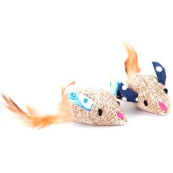 DINGO Myszki lniane dla kota 2szt.