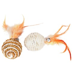 DINGO Piłki ECO dla kota z sizalu i trawy morskiej 2szt.