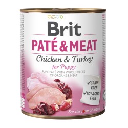 BRIT Paté & Meat Chicken & Turkey For Puppy 800g