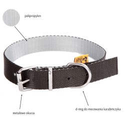 DINGO Obroża Twilight Silver (pojedyncza taśma) - czarna 2,5cm x 55cm