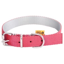 DINGO Obroża Twilight Silver (pojedyncza taśma) - bordowa 2cm x 50cm