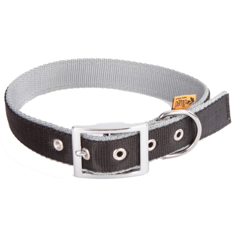 DINGO Obroża Twilight Silver (taśma EXTRA) - czarna 3cm x 65cm