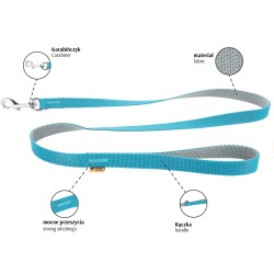 DINGO Smycz pojedyncza Twilight Silver - czarna 2,5 x 120 cm 