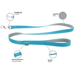 DINGO Smycz pojedyncza Twilight Silver  - morska 1,6cm x 130cm