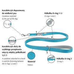 DINGO Smycz przedłużana Twilight Silver - czarna 1cm x 220cm