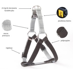 DINGO Szelki FRED Twilight Silver - bordowe rozm. 40 (1cm)