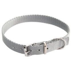 DINGO Obroża z metalowym zapięciem - szara 1cm x 30cm