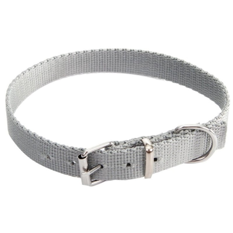 DINGO Obroża z metalowym zapięciem - szara 1cm x 35cm