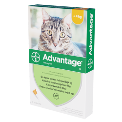BAYER Advantage dla kotów poniżej 4kg (4 x 0,4ml)