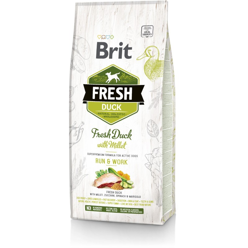 BRIT FRESH Duck & Millet Adult Run & Work 2x 12kg