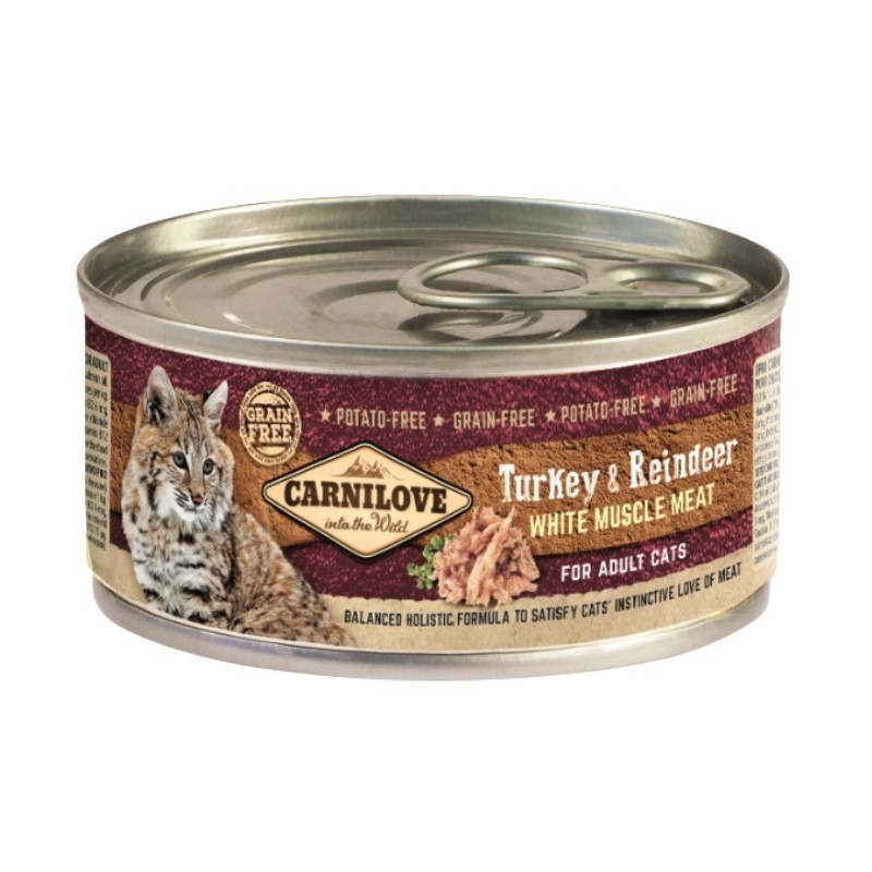 CARNILOVE Cat Adult Turkey and Reindeer - puszka 6x 100g