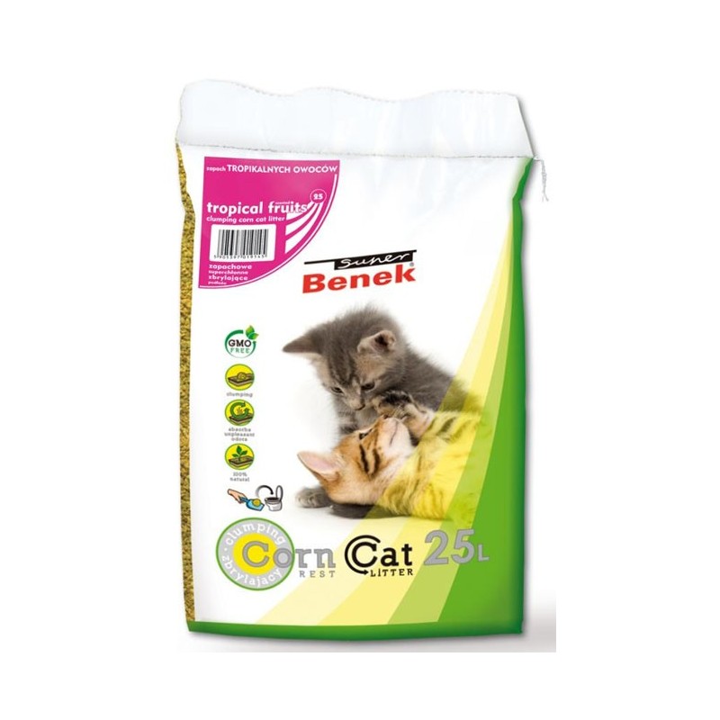 SUPER BENEK Corn Cat Zapachowy - Owoce Tropikalne 25l