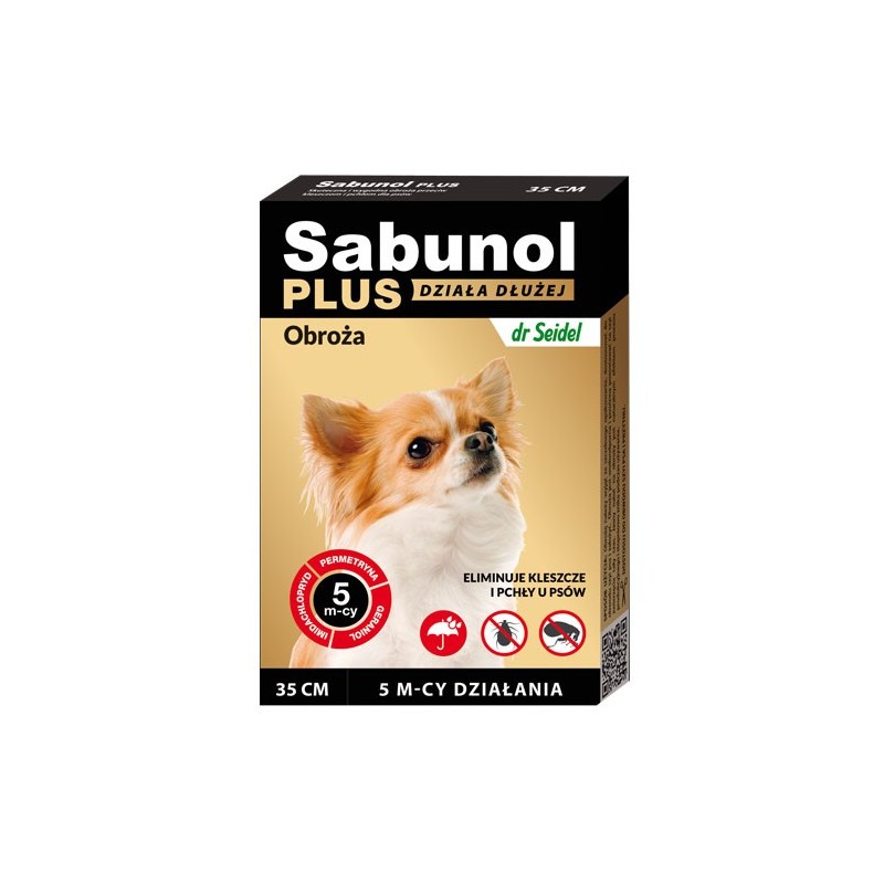 SABUNOL Plus - Obroża dla psa o przedłużonym działaniu do 5mc (35cm)