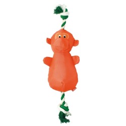 PET NOVA Piszcząca małpa pluszowo-nylonowa na sznurze 32cm