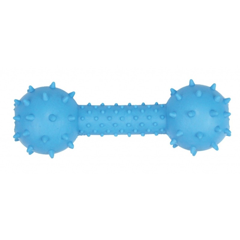 PET NOVA Hantel z dzwonkiem o aromacie wołowiny 14cm - niebieski