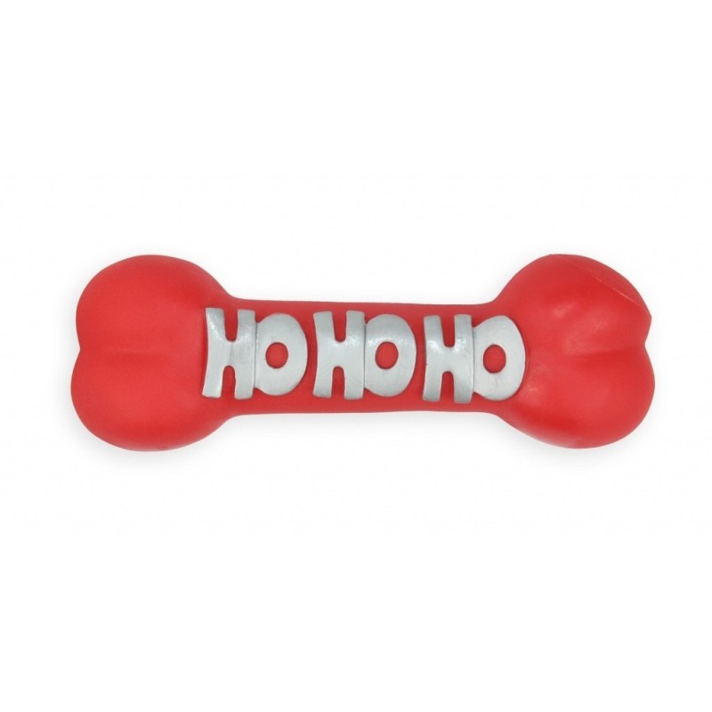 PET NOVA Kość z napisem Ho Ho 23cm - czerwona