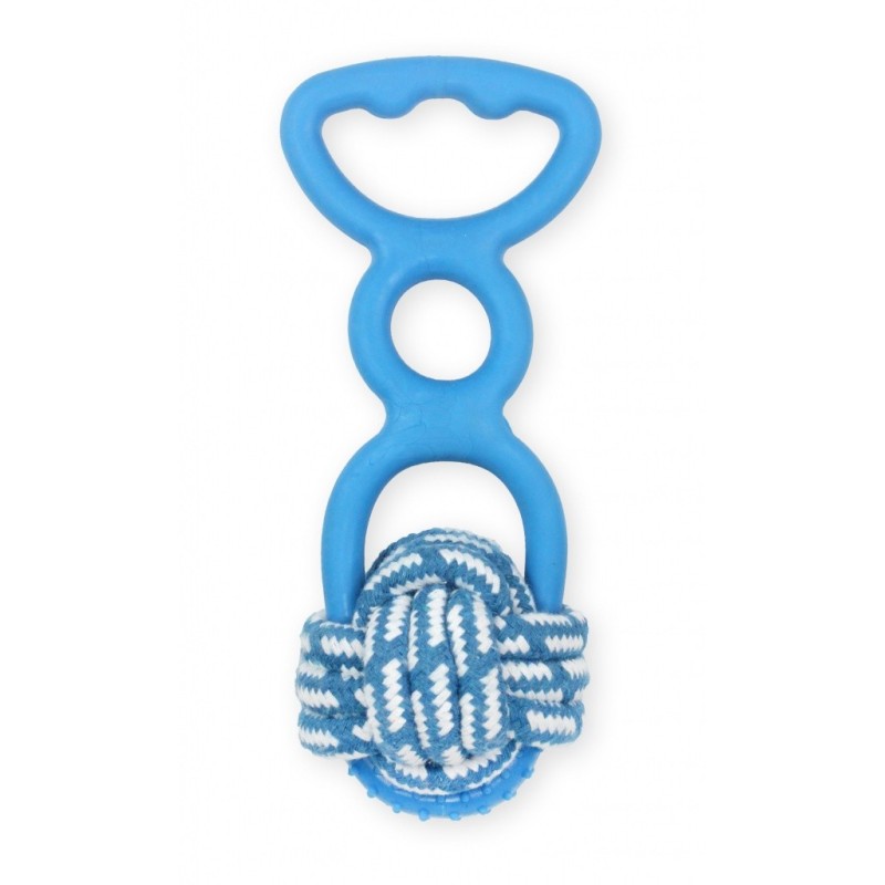 PET NOVA Zabawka węzeł i uchwyt do przeciągania 20cm - niebieska