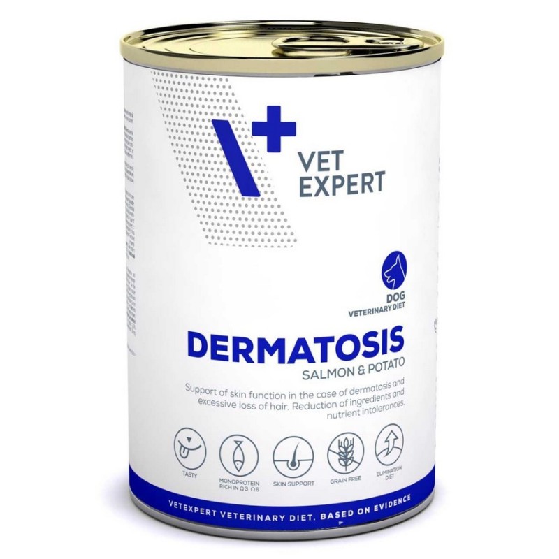 VETEXPERT 4T Veterinary Diet Dog Dermatosis Salmon & Potato 400g (puszka) 12x 400g (puszka)