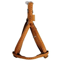 ZOLUX Szelki regulowane z eko skóry Mac Leather - Żółte 20mm