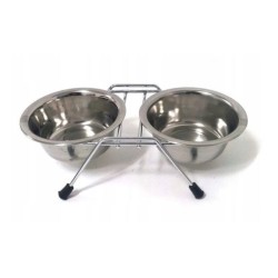 BARRY KING Dwie miski na stojaku - chromowany 1,8l