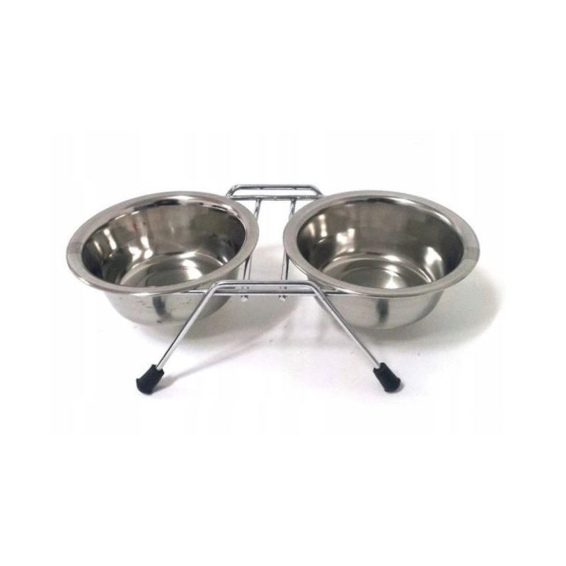 BARRY KING Dwie miski na stojaku - chromowany 1,8l