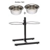 BARRY KING Regulowany stojak z miskami - malowany czarny 4,7l