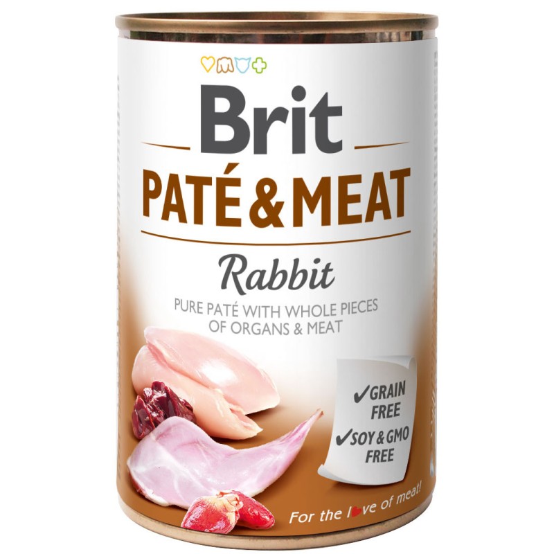 BRIT Paté & Meat Rabbit 12x 400g (puszka)