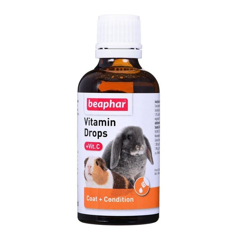 BEAPHAR Vitamin Drops + Vit. C - dla królików i gryzoni 50ml