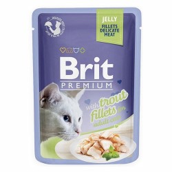 BRIT Premium Trout Jelly Fillets Adult - Filety z pstrąga w galaretce dla kota 12x 85g