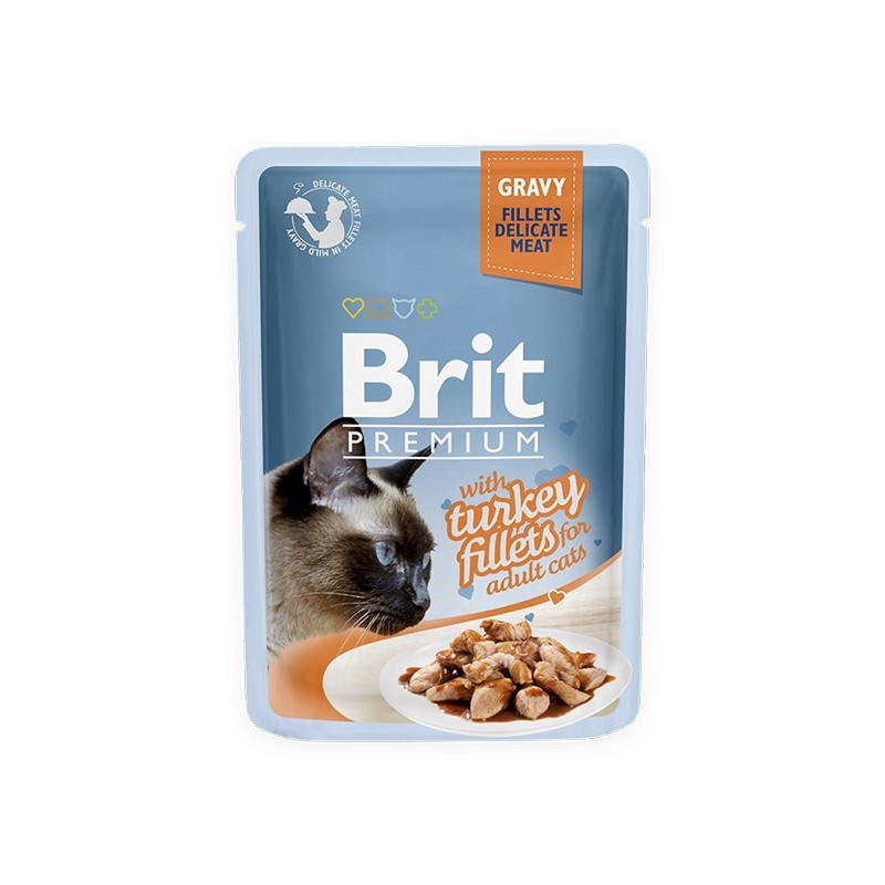 BRIT Premium Turkey Fillets Adult - Filety z indyka w sosie dla kota 12x 85g