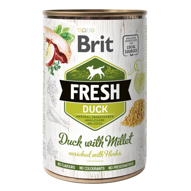 BRIT FRESH Duck & Millet - Kaczka i proso 6x 400g