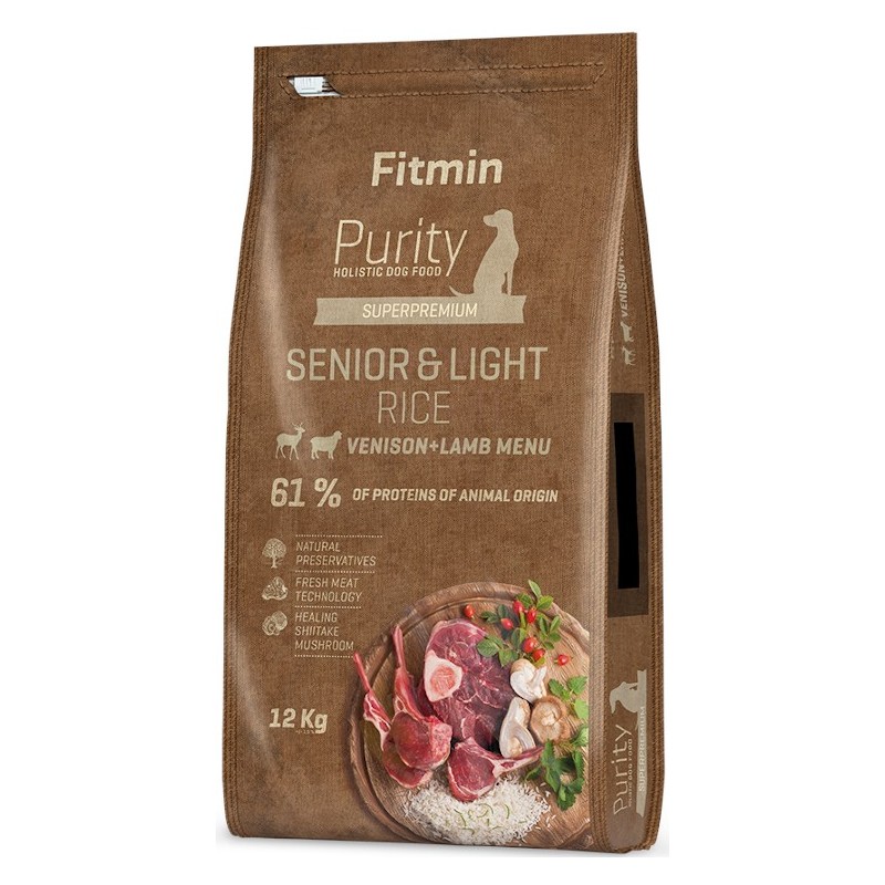 FITMIN Purity Rice Senior & Light Venison & Lamb 2x 12kg