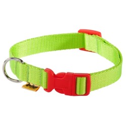 DINGO Obroża Disco - Zielona z czerwonym zapięciem 2,0 x 55 cm (31-49cm)
