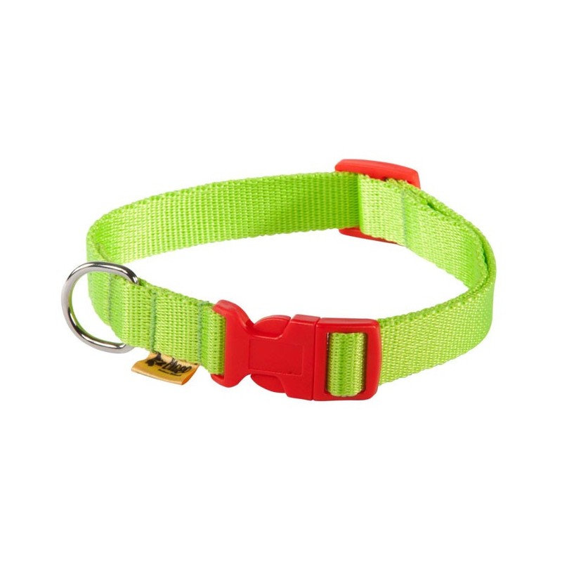 DINGO Obroża Disco - Zielona z czerwonym zapięciem 2,0 x 55 cm (31-49cm)