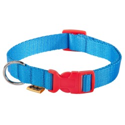 DINGO Obroża Disco - Niebieska z czerwonym zapięciem 2,0 x 55 cm (31-49cm)