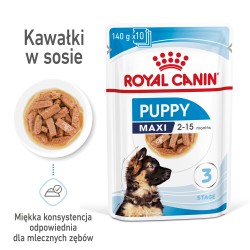 ROYAL CANIN Maxi Puppy karma mokra w sosie dla szczeniąt ras dużych, do 15 miesiąca życia 140g